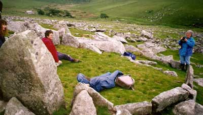 In the 'menstrual hut' at Leskernick settlement (1999)